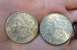 (2) 1902 Morgan Dollars