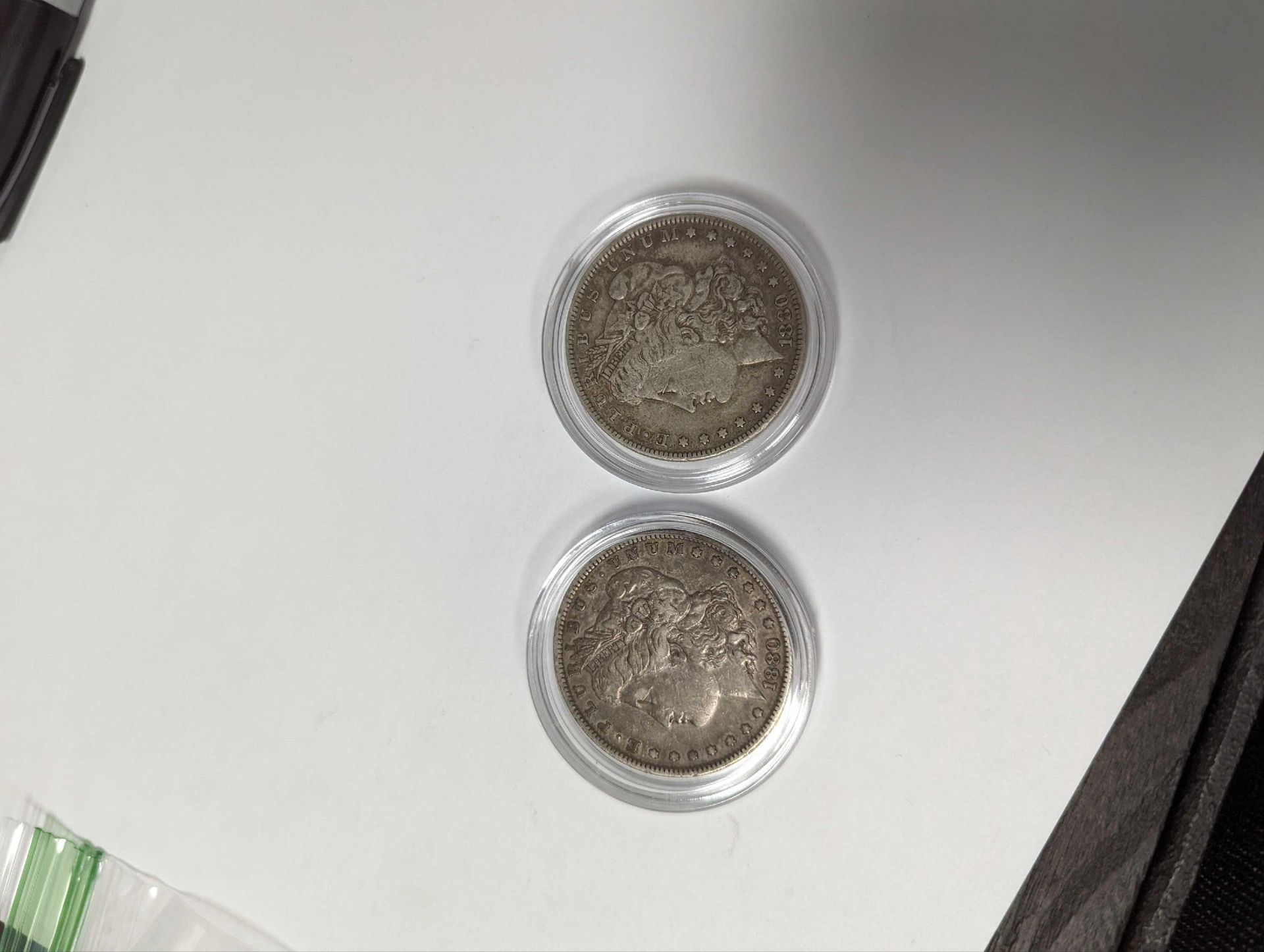 2 1880 Morgan Silver Dollars