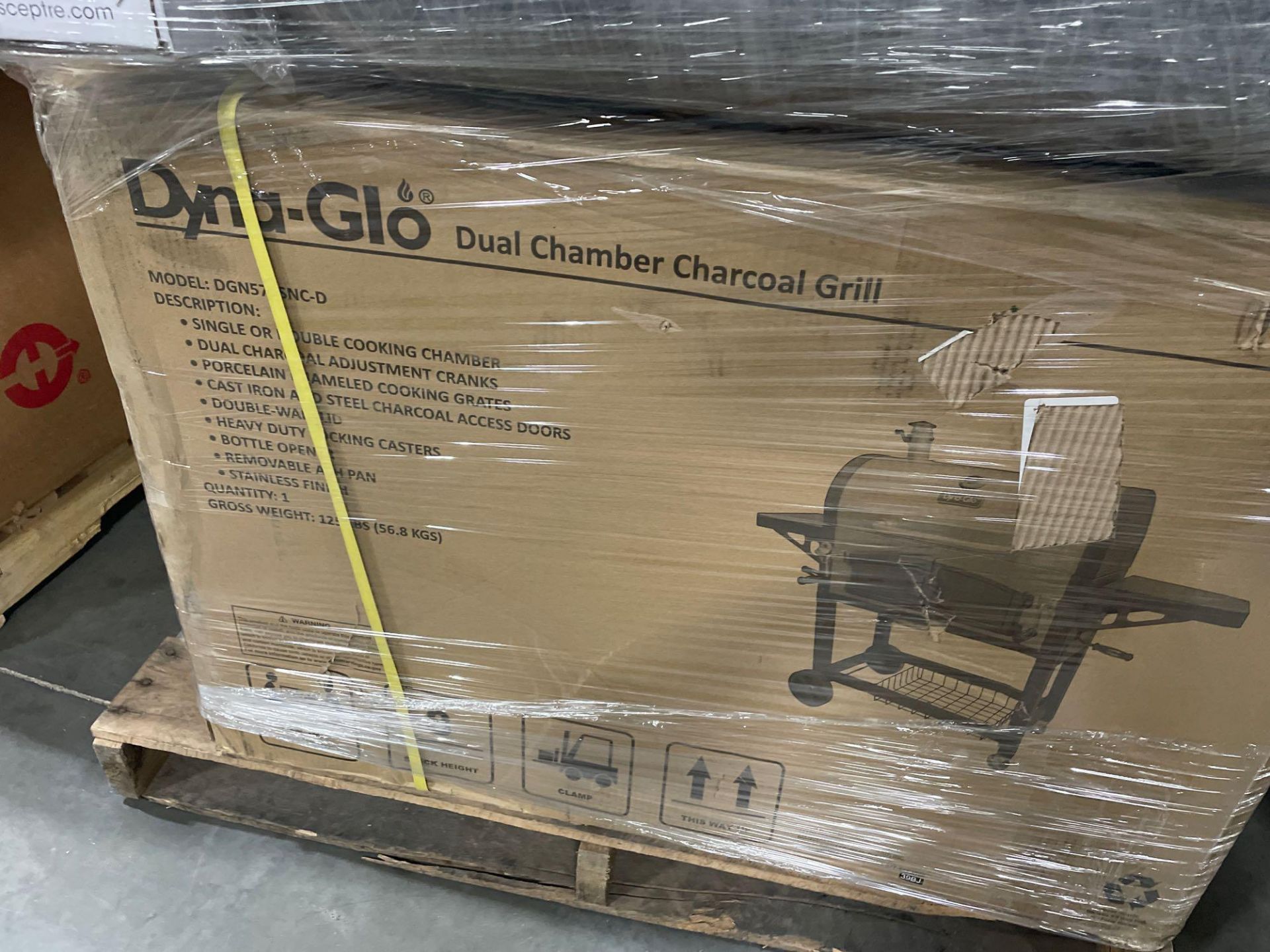 pallet of Dyna-Glo charcoal grill, TV furniture, Graco seat and more - Image 2 of 8