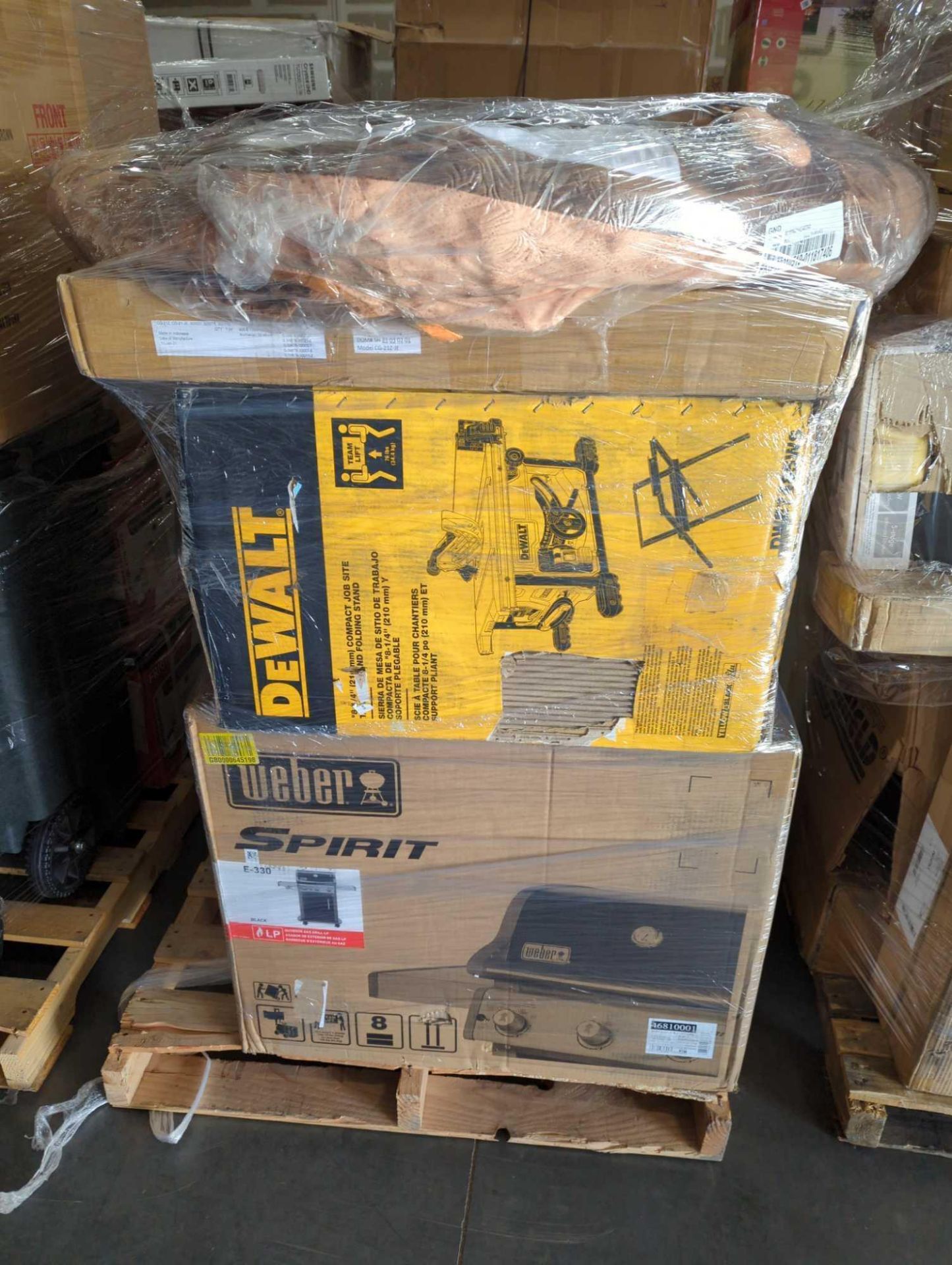 (1) Pallet- Weber grill, Master Lock, DeWalt compact saw, Hayward hoses, Salon Pro equipment, and mo - Image 7 of 7