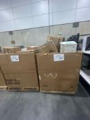two pallets Pampers food containers, IKEA lamps, dinner plates and more