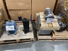 (2) Pallets- Pump, Baldor Reliance, misc industrial more