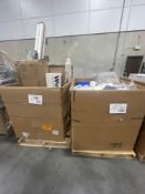 two pallets bed liners, calendars Roku units housewares organizers paper towels, talls and more