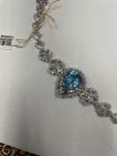 18K Gold Aquamarine and Diamond Bracelet