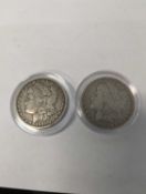 2 1901 Morgan Dollars