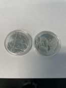 Mandalorian and Darth Vader Silver Coins