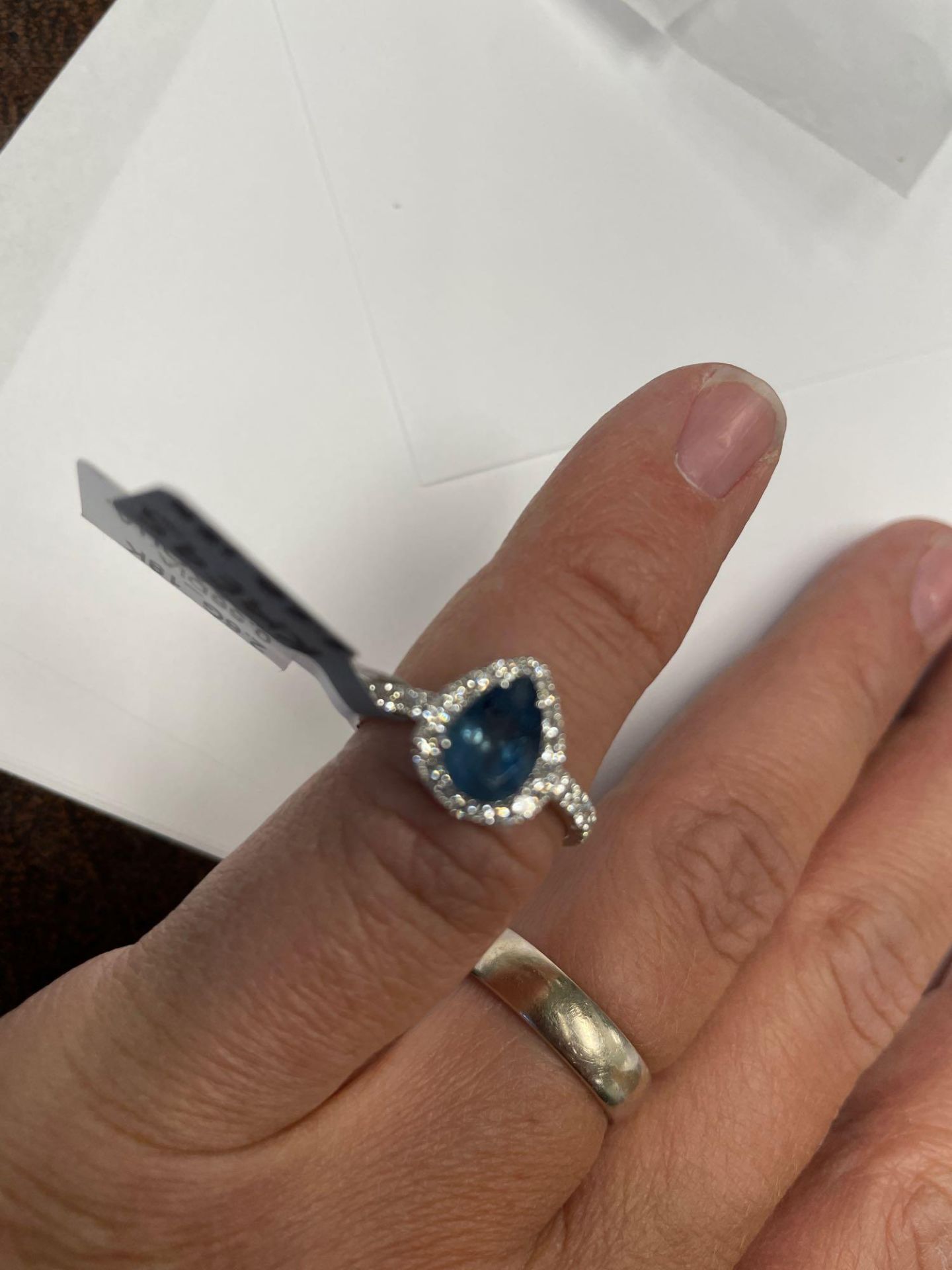 Rare Dark aquamarine and diamond ring, rare dark color from the Tatu Mine in Brazil