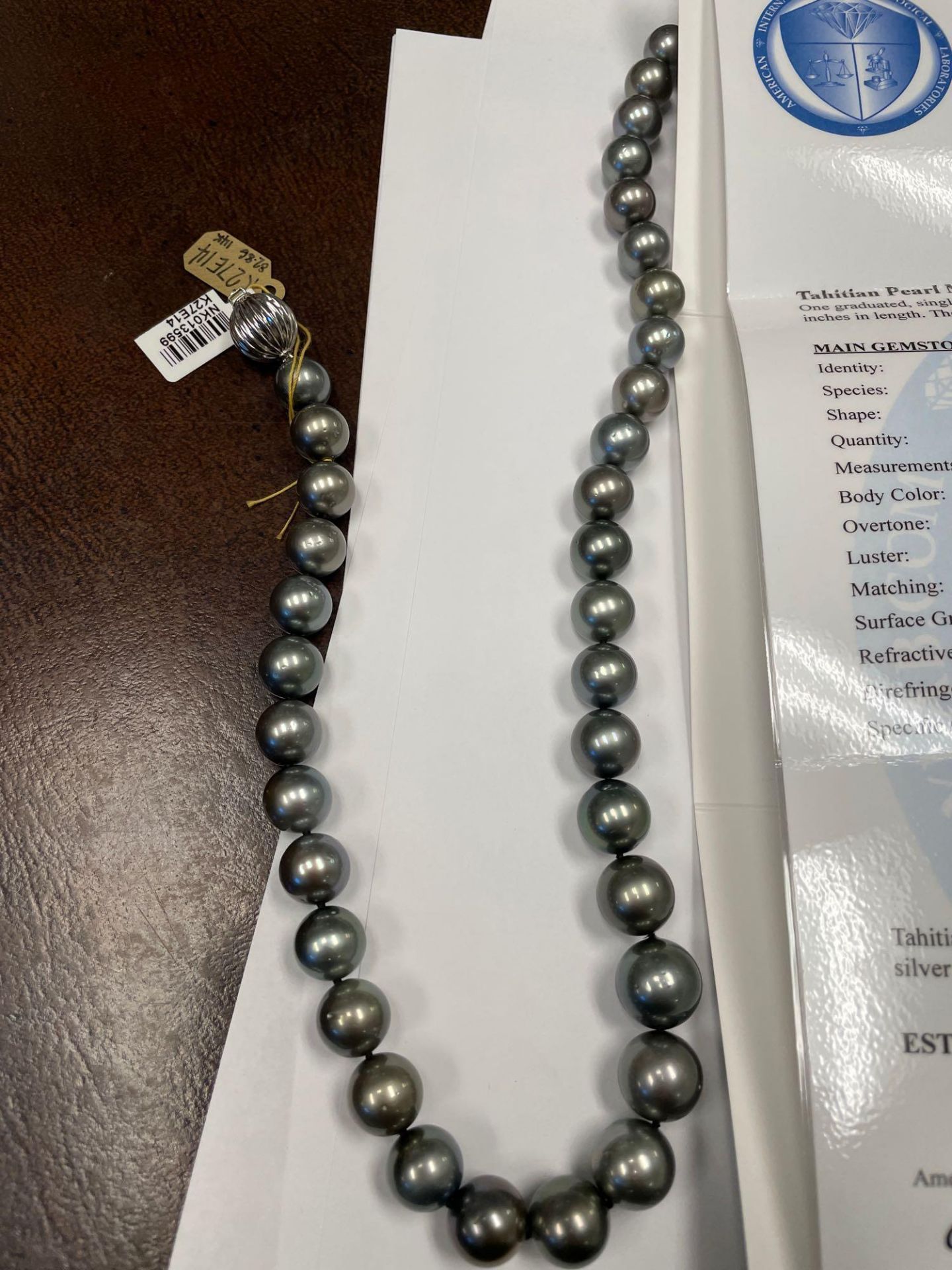 Tahitian Pearl Necklace, 35 pearls