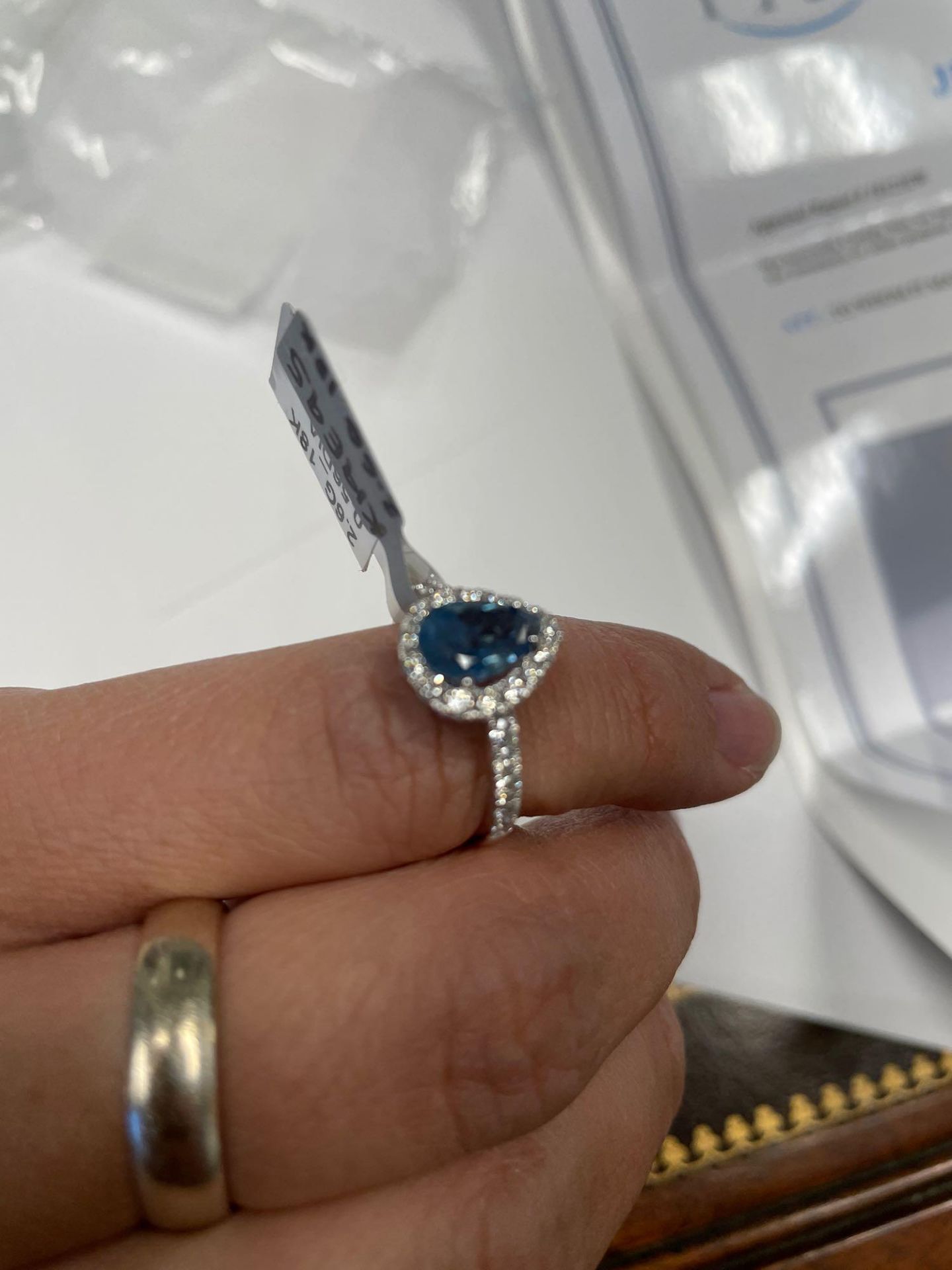 Rare Dark aquamarine and diamond ring, rare dark color from the Tatu Mine in Brazil - Image 2 of 7