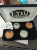 Utah Centennial 1896-1996 2 Silver 2 Copper Coins