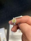 18K White & Yellow Gold Diamond Ring 5.75 G- 144 round brilliant-cut diamonds in pave set