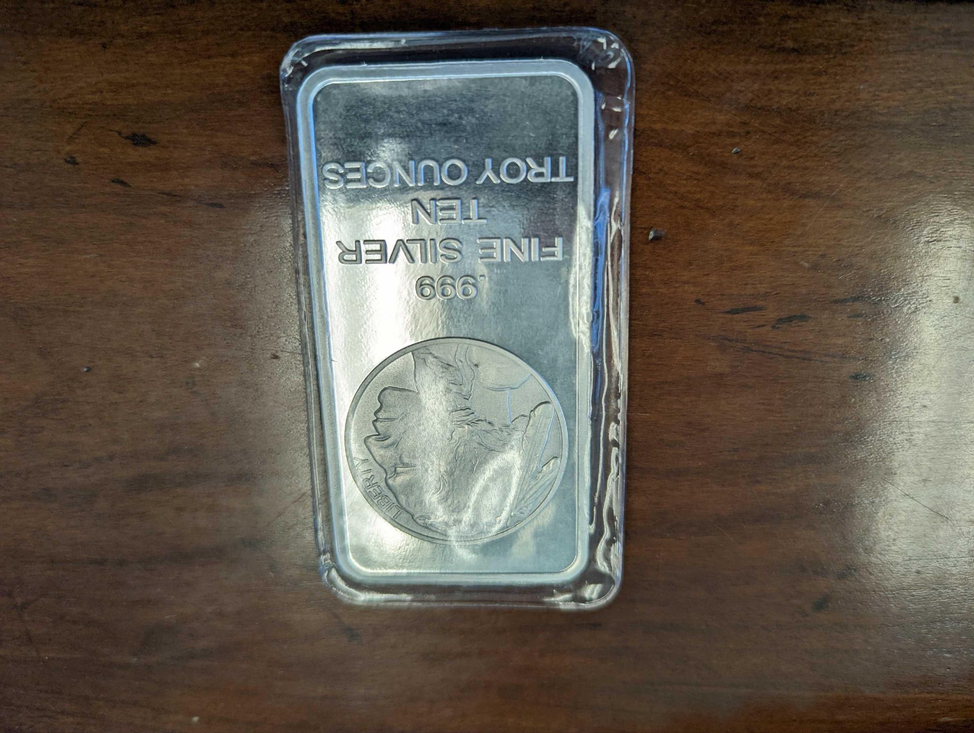 10 oz Indian Head Silver Bar - Image 2 of 4