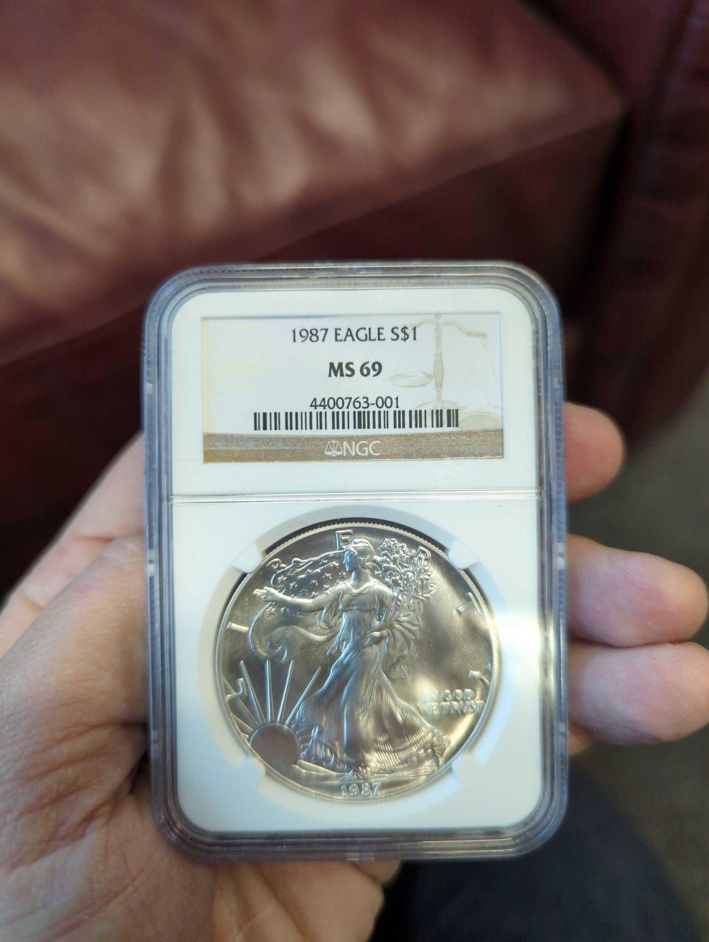 1987 Graded Silver Eagle - Image 3 of 4