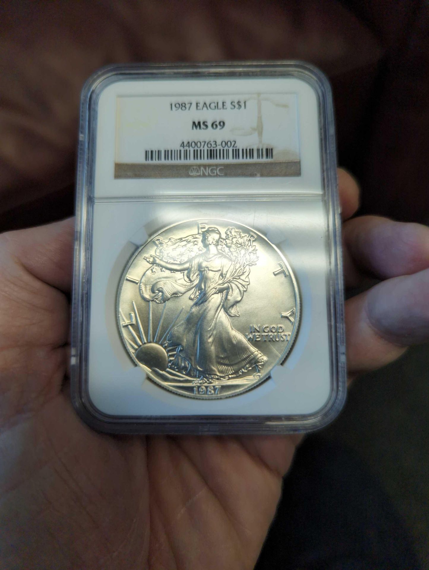 1987 Graded Silver Eagle - Image 2 of 3