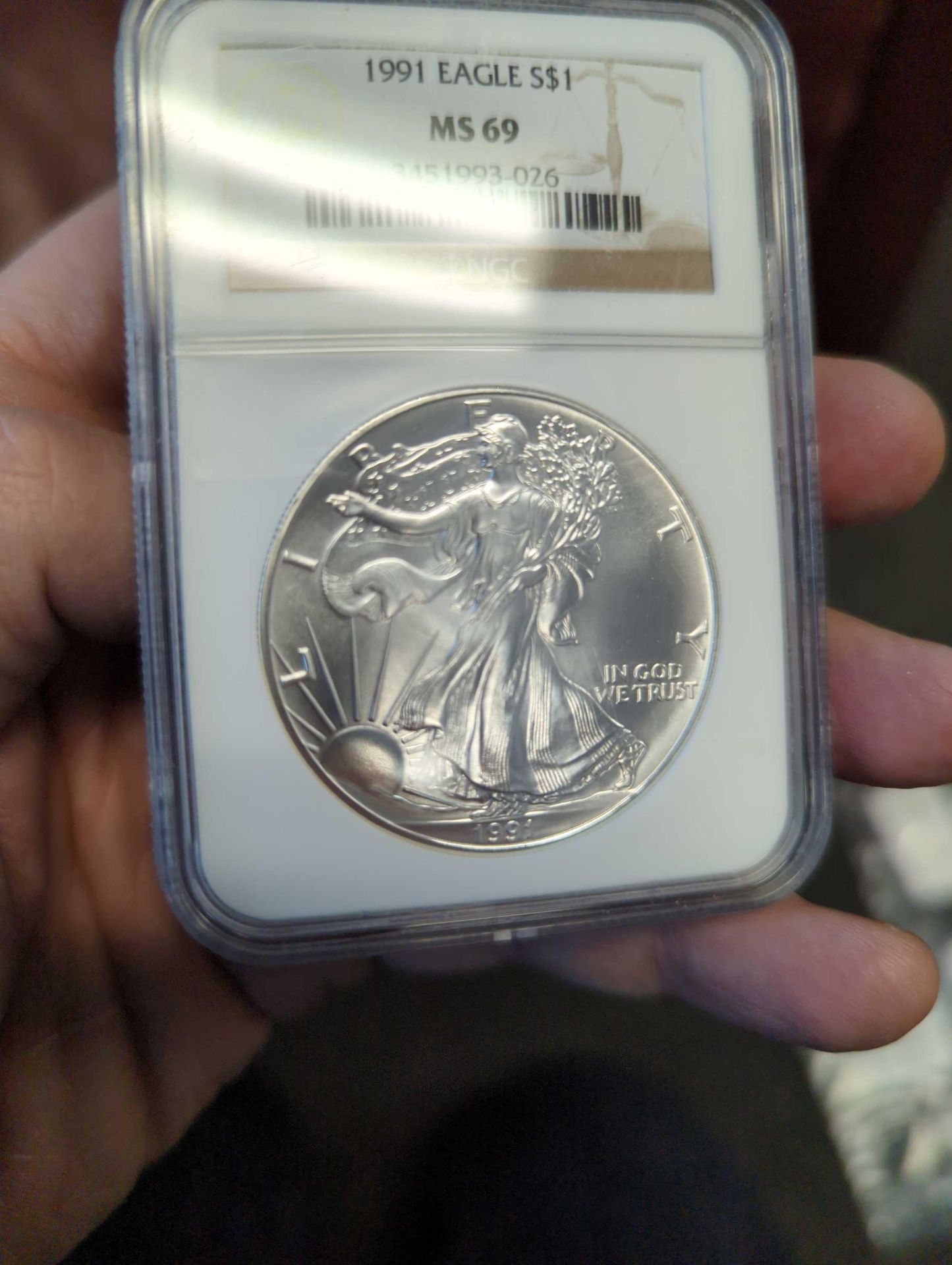 1991 Graded Silver Eagle - Image 4 of 4