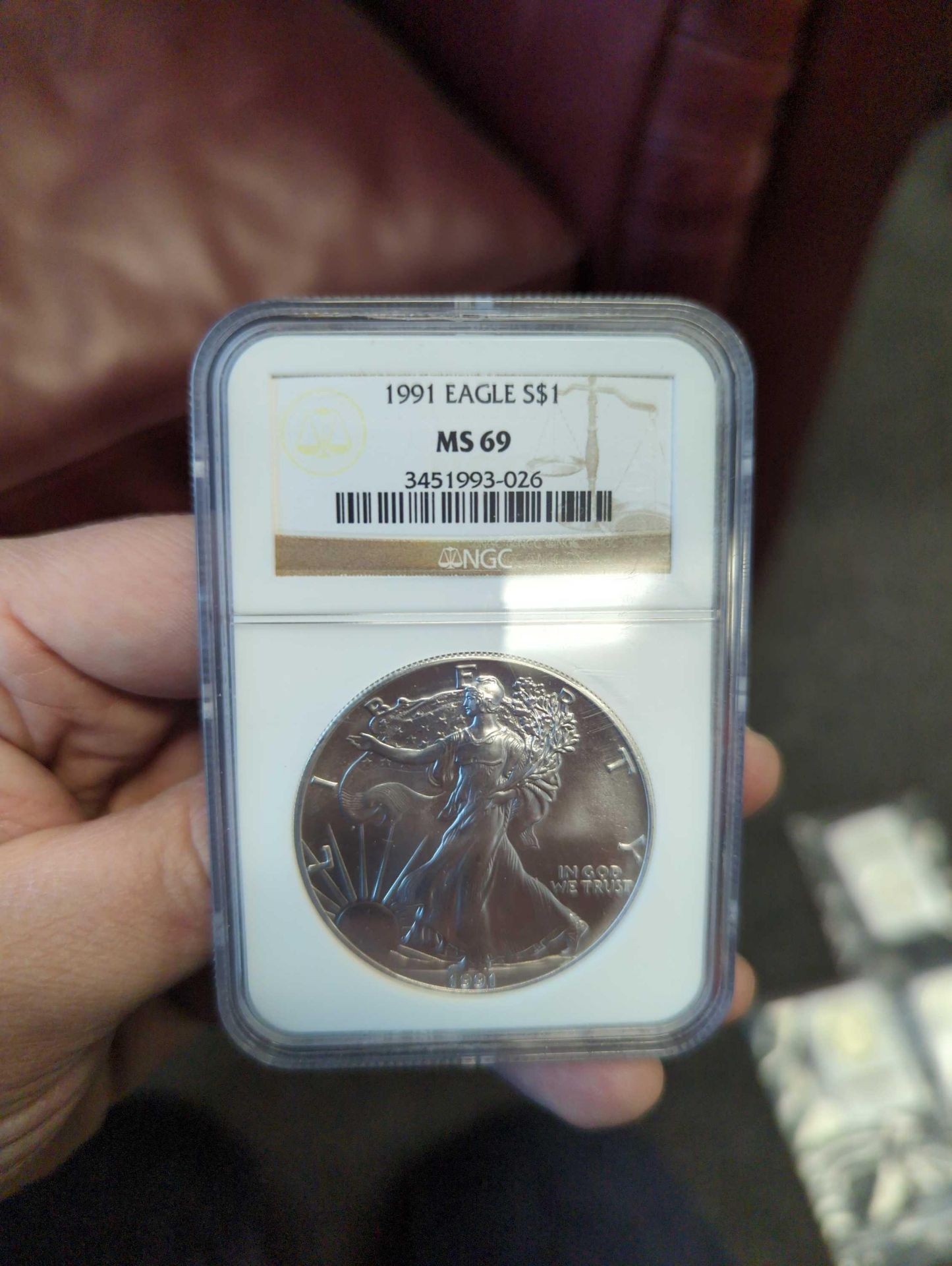 1991 Graded Silver Eagle - Image 2 of 4