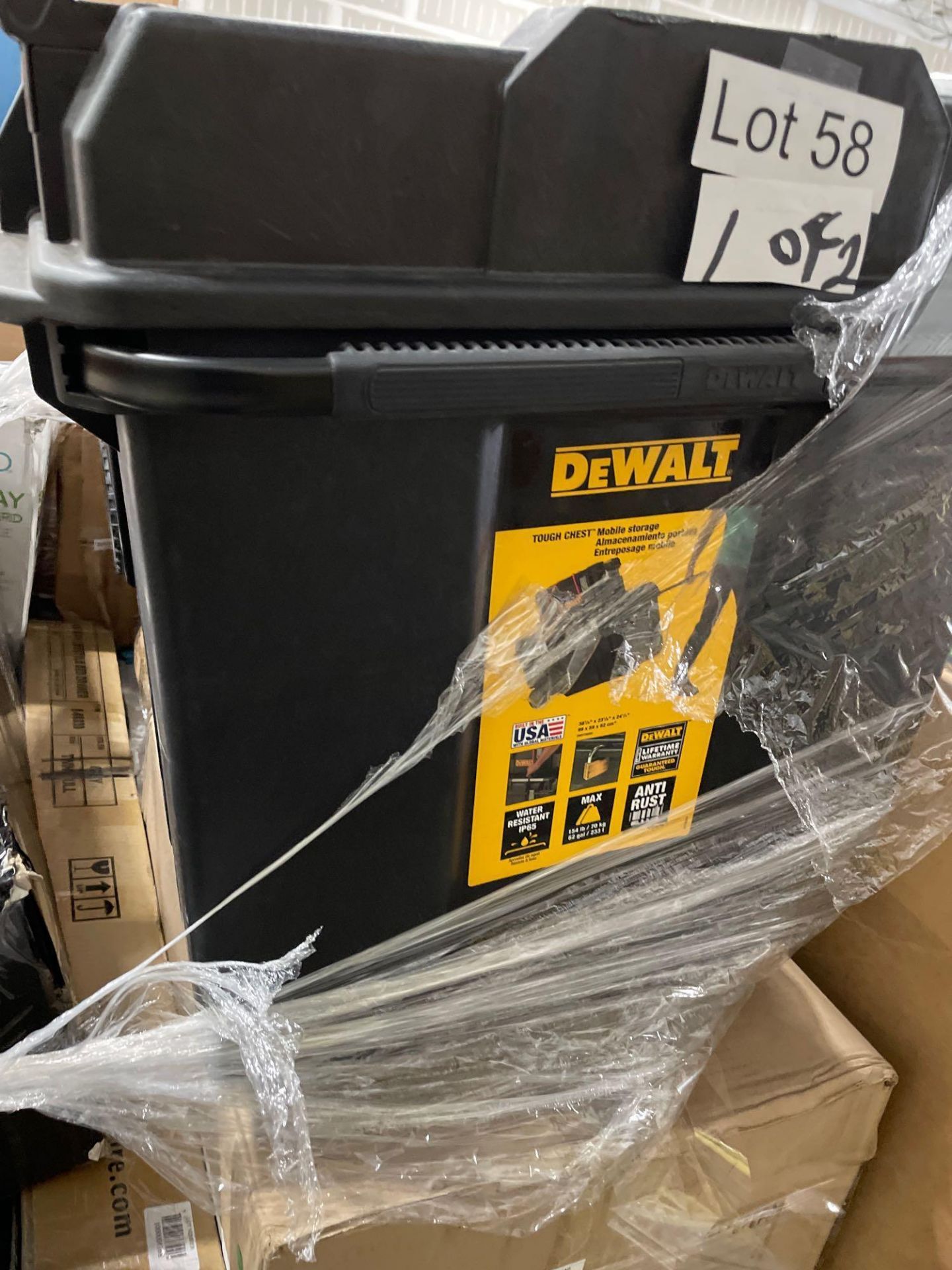 two pallets DeWalt tuft chest Kohler product HomeGoods even flow paper products and more - Image 2 of 13