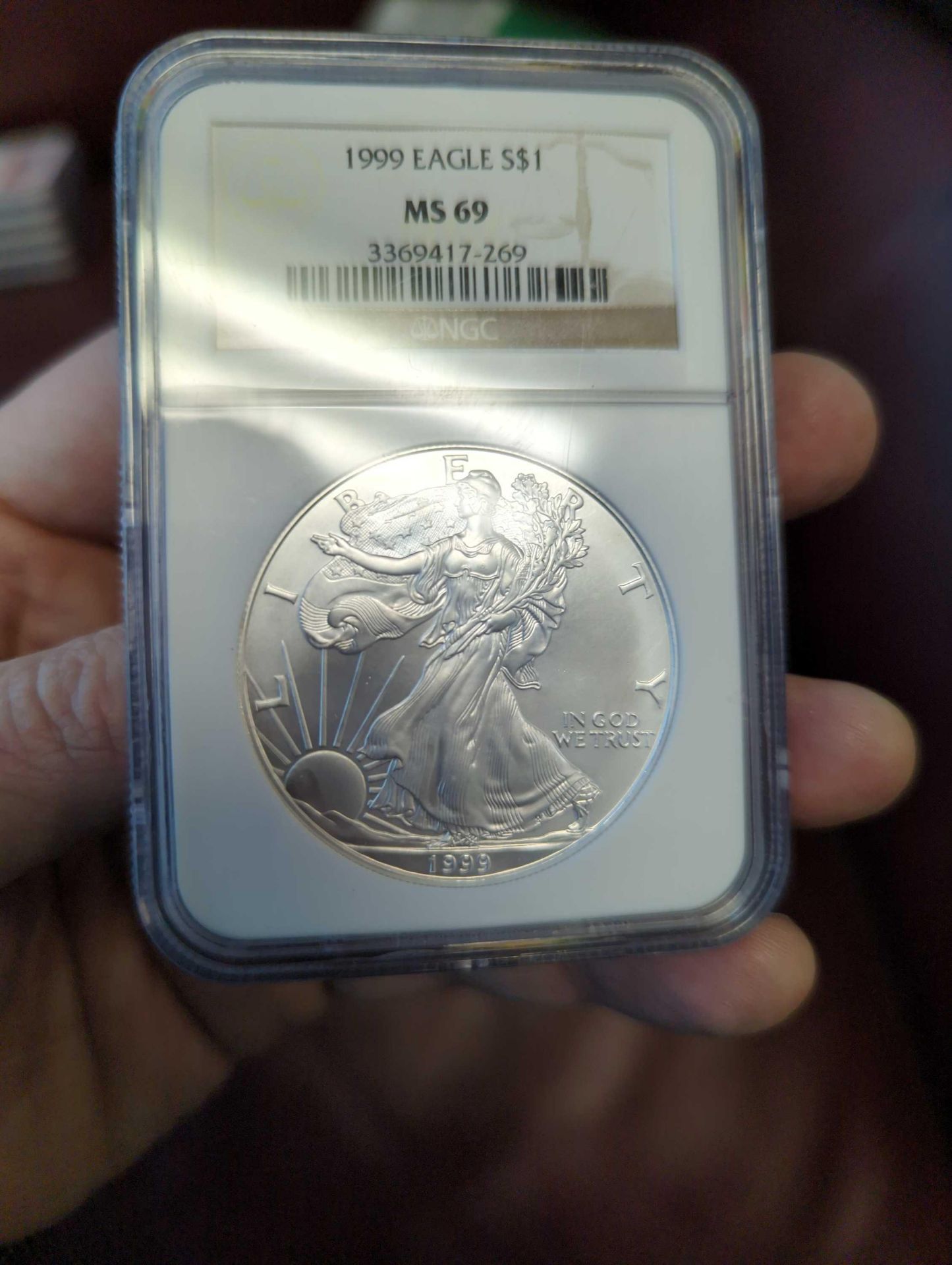 1999 Graded Silver Eagle - Image 2 of 3