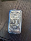 10 Oz Silver Bar wrapped and numbered