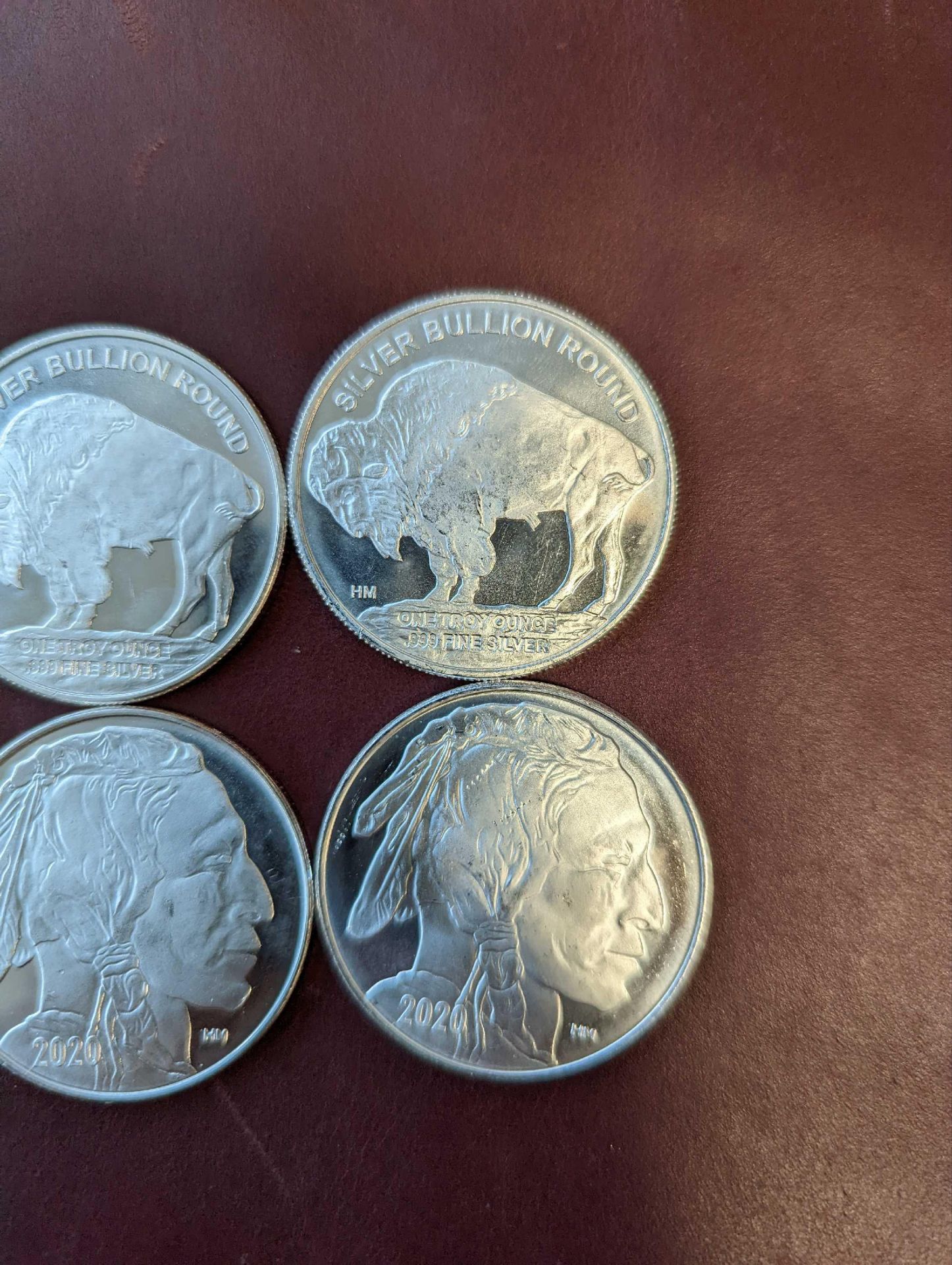 4 Indian Head Silver Rounds - Image 2 of 3