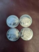 4 Indian Head Silver Rounds