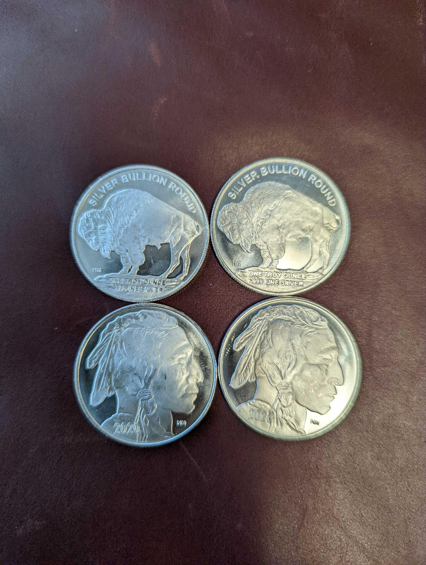 4 Indian Head Silver Rounds