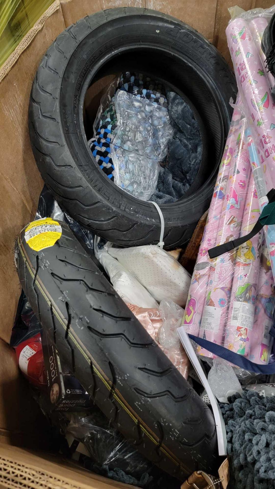 Motorcycle Tires, Wrapping Paper, Backpacks - Image 13 of 14