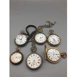 Qty of vintage pocket watches to inc gold plated a