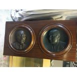Framed circular Roundels with busts of Simpsons ta