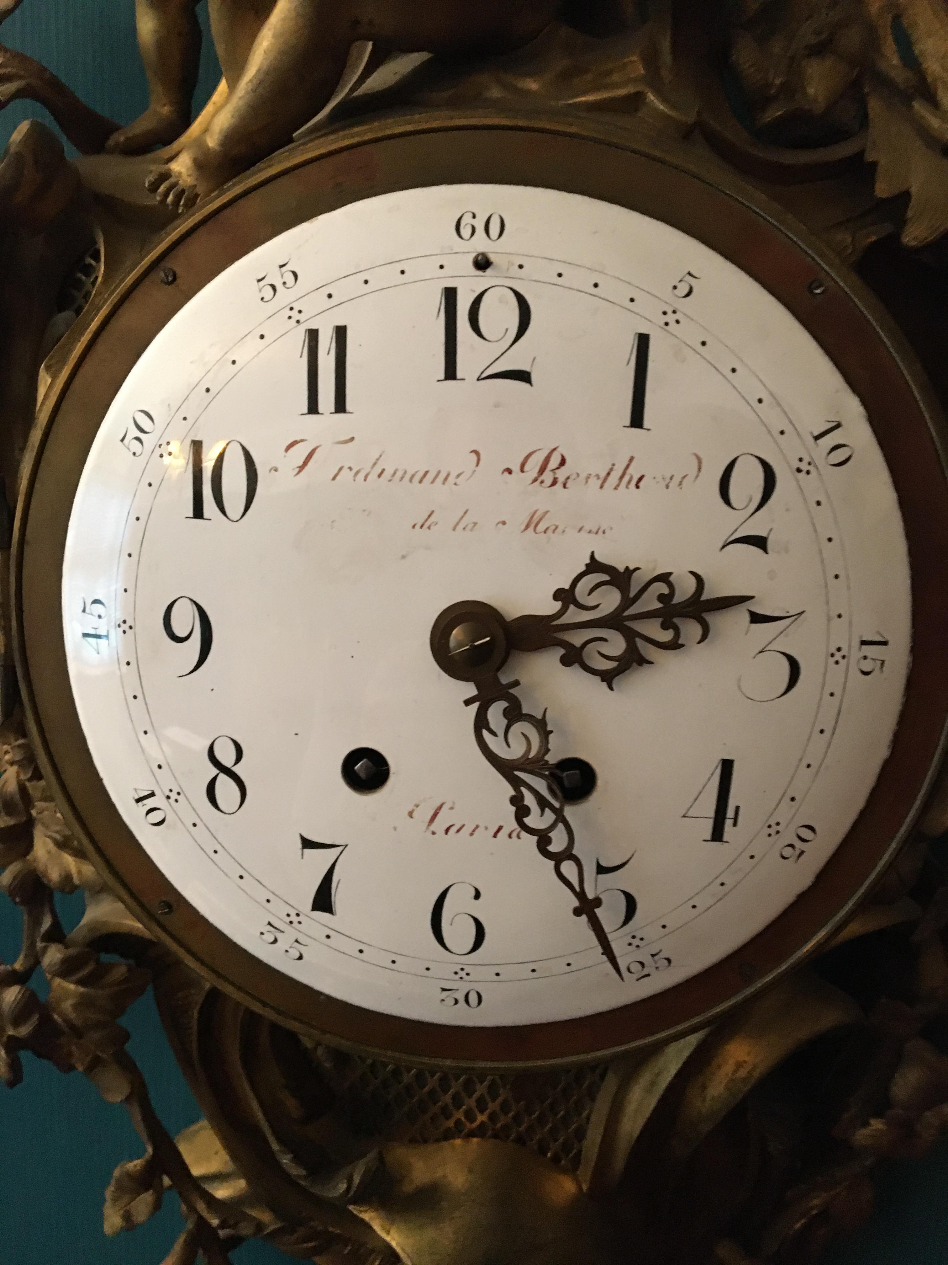 Ferdinand Berthaud (1727-1807) gilt wall clock, di - Image 2 of 8