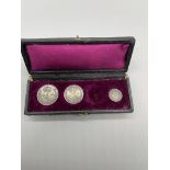 1901 cased set of maundy money missing the 2 Pence
