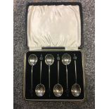 Cased HM Silver coffee spoons and cased EPNS Flatw