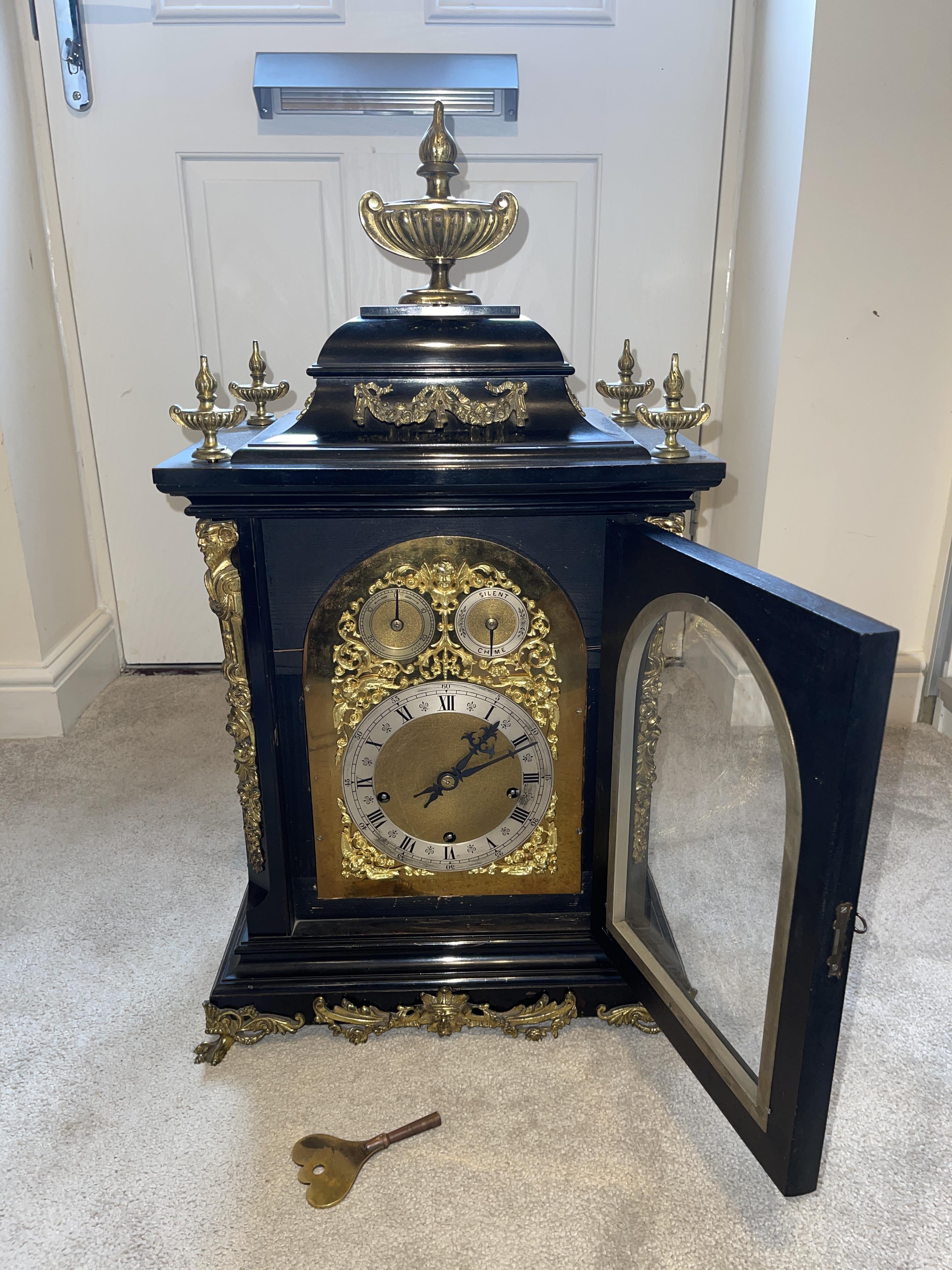 Early 19th C Ebonised Bracket Clock, striking on f - Image 7 of 10