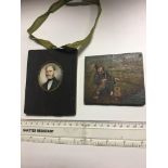 Framed miniature of a victorian gentleman along wi