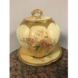 Royal Worcester biscuit barrel and stand, marked p