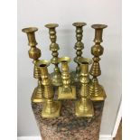 Qty of 18th/19th c brass candlesticks.