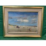 Henry Harvey signed oil of beach scene.25 cm x 35