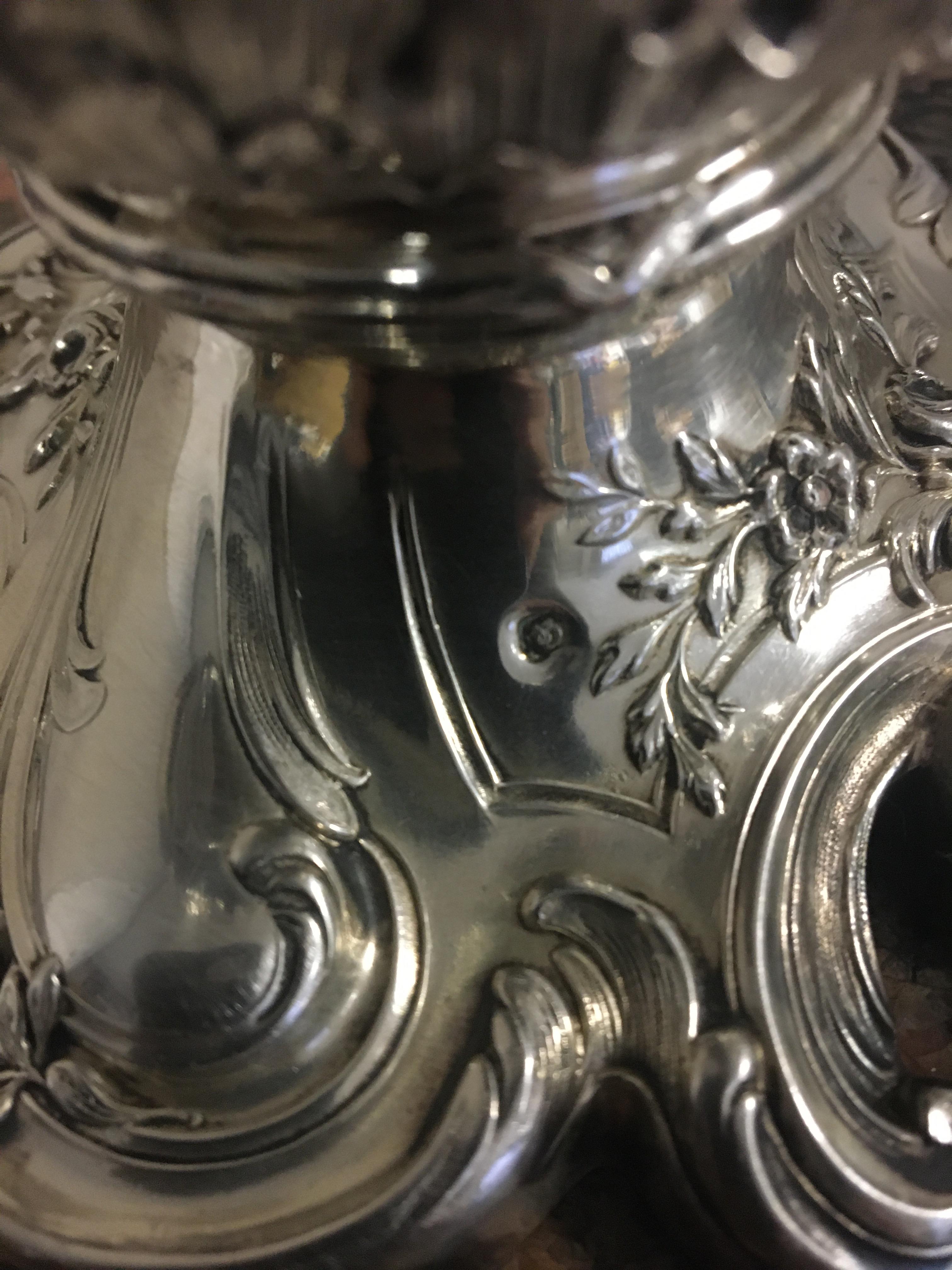 19th C French silver claret jug, makers mark for p - Image 4 of 5