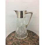 Continental Silver .800 silver topped claret jug maker marked "Gerr Friediander", 26 cm high.