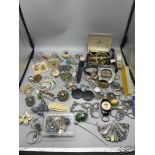 Qty of vintage dress jewellery and watches.