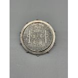 1775 VF 8 Reales Carolus III coin brooch.