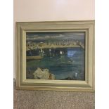Mary McCrossan R.B.A.1863-1934 oil on canvas/board of the harbour at St Ives,32 cm x 39cm