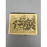 Ivory carved dance card c1920.