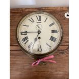 Vintage brass bulkhead clock dial 20cm