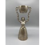 Hm Silver Wedding cup, with tilting cup top in the