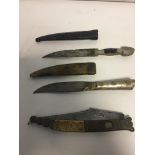 Three Vintage knives to include fold out example