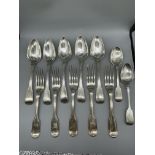 Large HM Silver spoons and forks, 972 G