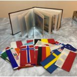 Qty of postcard sized flags of the world and folde