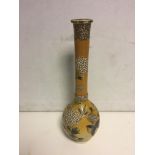 19th C Oriental long necked vase decorated with bi