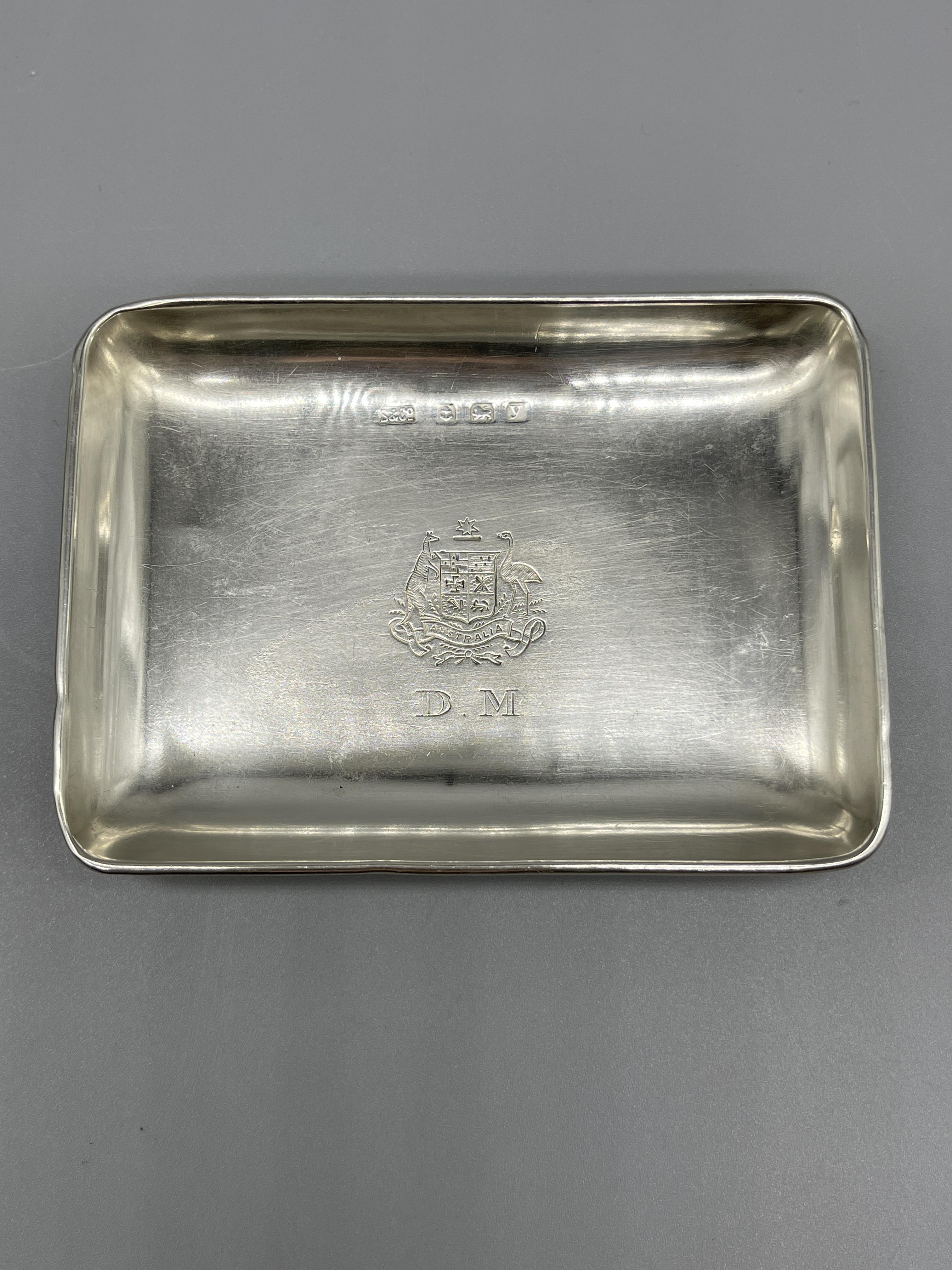 Two HM Silver ashtrays, salts and snips.160 G - Image 7 of 11